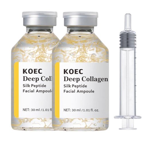 KOEC Deep Collagen Silk Peptide Facial Ampoule Set - Lifting Serum for Intensive Tightening & Hydration | 2PCS