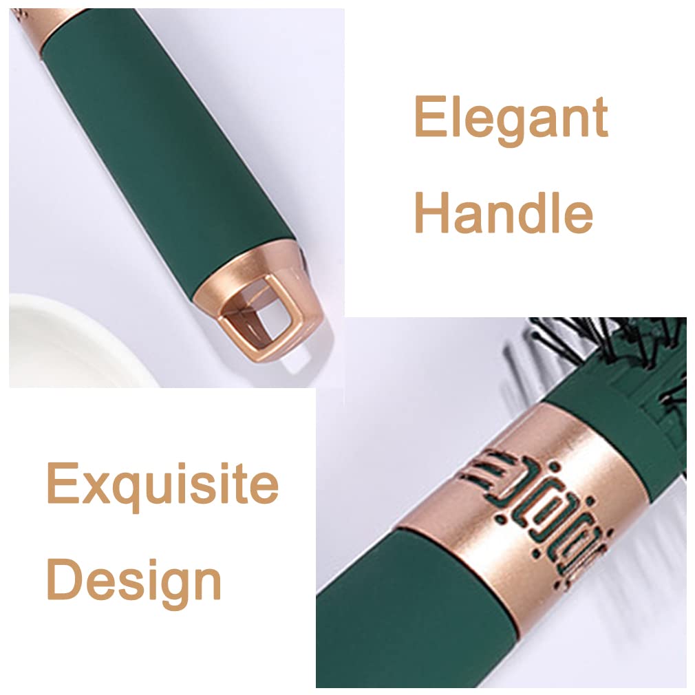 Skiennix Detangler Hair Brush - Anti-Static Blow Drying Brush for All Hair Types | Green Nylon Bristles