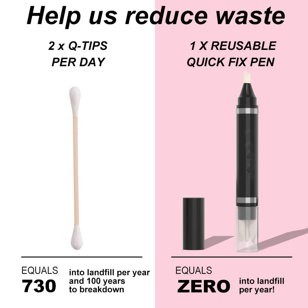 Skiennix Eye Makeup Remover Pen - Instant Touch-Up Eraser for Lipstick & Eyeliner | Travel-Friendly with 3 Replacement Heads
