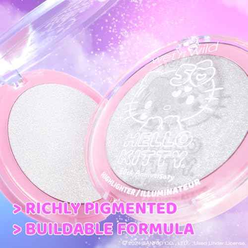 wet n wild Hello Kitty Highlighter, Multi-Dimensional Glow with Iridescent Pearls, Silky-Smooth Buildable & Blendable Formula, Cruelty-Free & Vegan - Kind Hearted