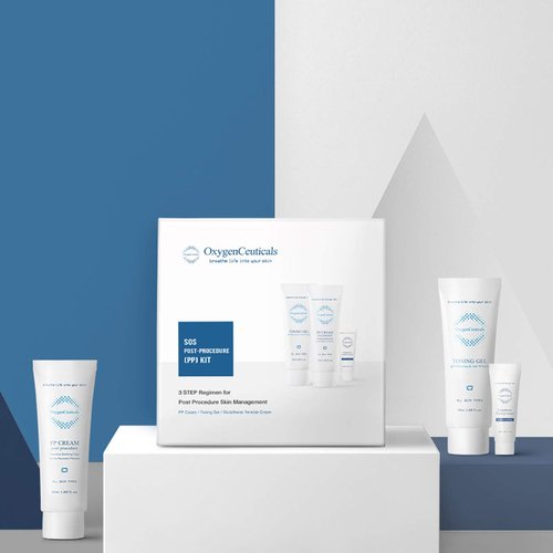 OxygenCeuticals SOS PP Kit - Post Laser Skin Care Gel, Serum & Cream for Moisturizing & Repair