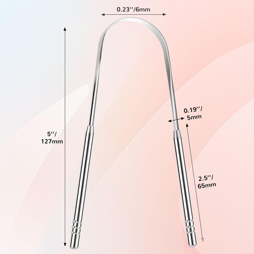 Regine Switzerland Tongue Scraper - Metal Tongue Cleaner for Adults with Travel Case | 2 Pack
