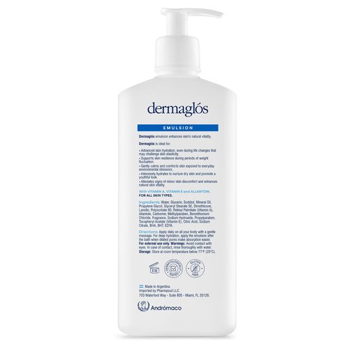 Dermaglos Moisturizing Body Lotion for Dry Skin with Extra Vitamin A, Vitamin E & Allantoin | Regenerating Lightweight Moisturizer for Stretch Marks, Tattoos Aftercare, Scars & Wrinkles | 13.52 Fl Oz