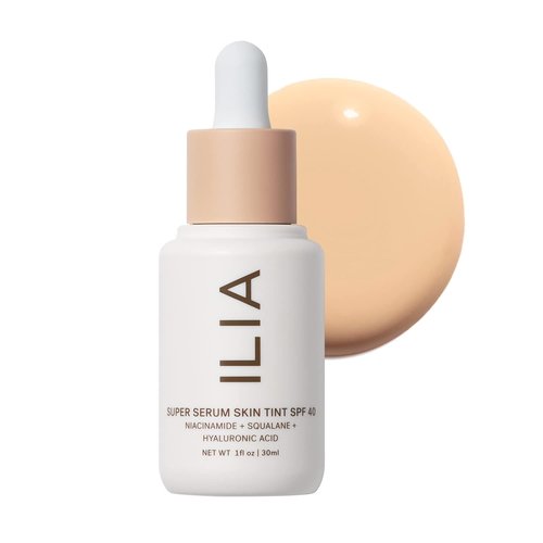 ILIA - Super Serum Skin Tint SPF 40 | Lightweight, Non-Comedogenic Formula for Hydration & Blue Light Protection (Balos ST3, 1 fl oz | 30 ml)