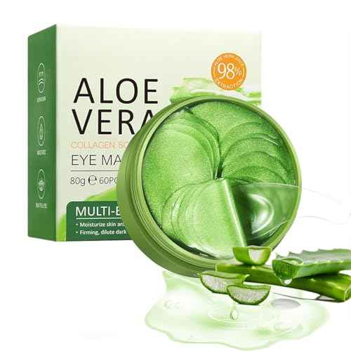 Under Eye Patches - 60 PCS Aloe Vera Eye Masks for Dark Circles and Puffiness, Hydrating Eye Mask Skincare, Eye Patches for Women, Stocking Stuffers, Refresh Your Skin, Reduce Wrinkles and Fine Lines