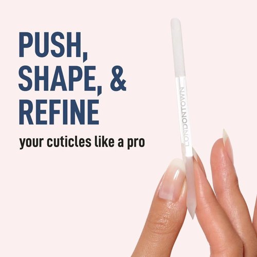 LONDONTOWN Double-Sided Glass Cuticle Pusher - Dual-Ended Nail Cleaner & Cuticle Remover Tool for Manicure & Pedicure
