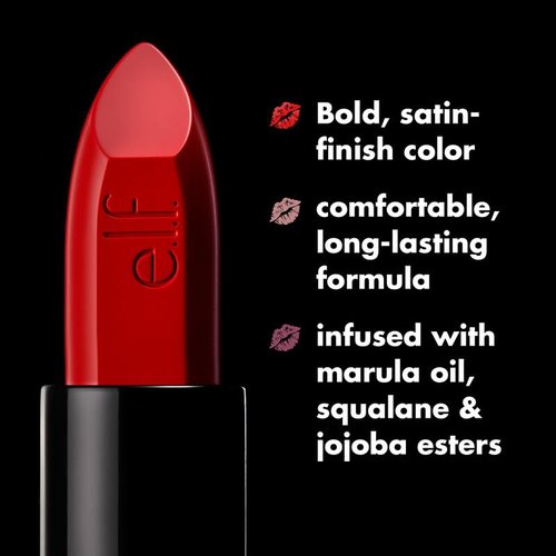 e.l.f. O Face Satin Lipstick - Richly Pigmented, Nourishing & Long-Lasting Creamy Formula | Vegan, Cruelty-Free, Dirty Talk
