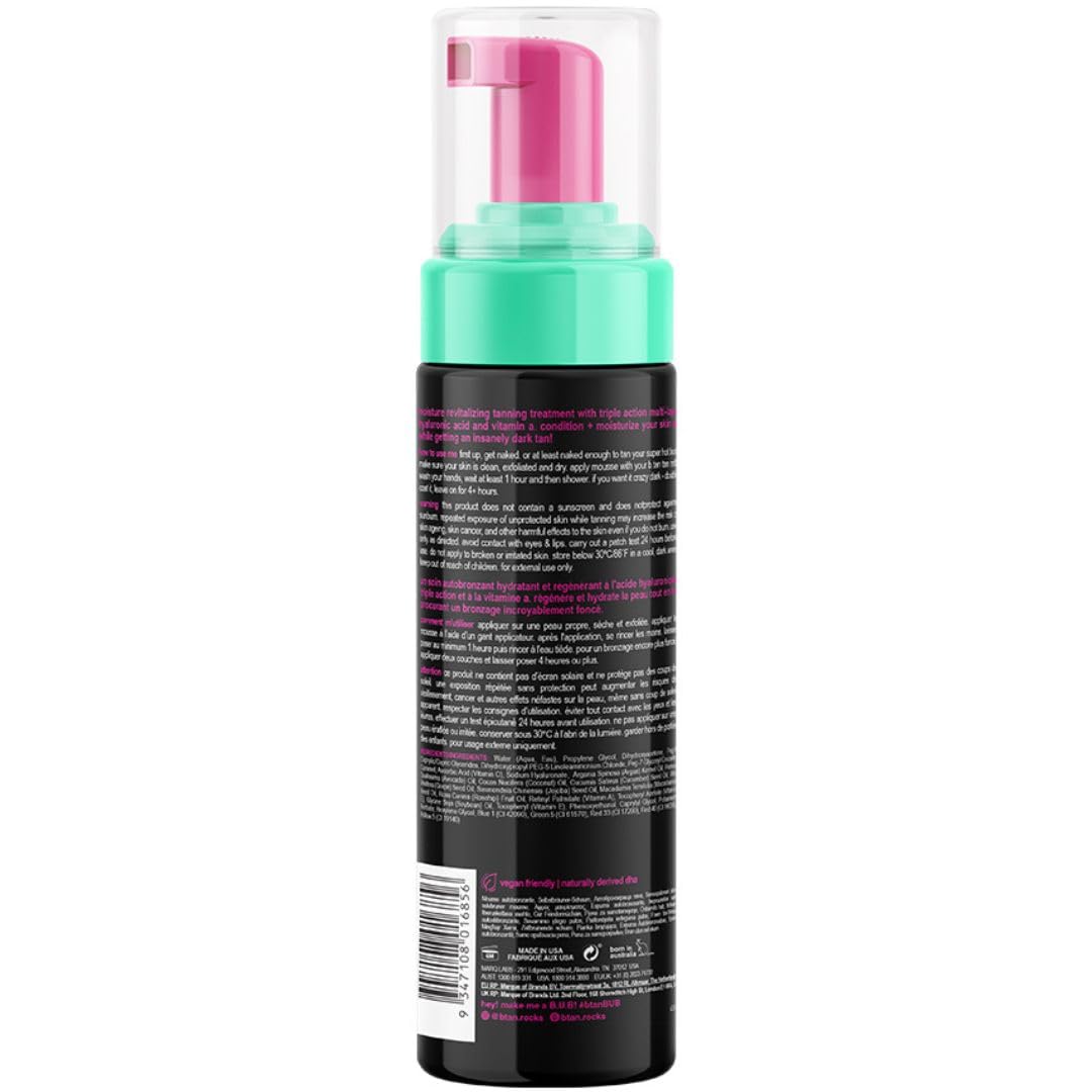 b.tan Dark Self Tanner | Tan Me Like You Mean It - Fast, 1 Hour Express Sunless Tanner Mousse, No Gimmicks, No Fake Tan Smell, No Added Nasties, Vegan, Cruelty & Paraben Free, 6.7 Fl Oz