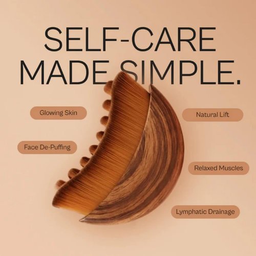 Aeki Lymphatic Face Brush Set - Reduce Puffiness & Restore Definition | Gentle & Soft for Naturally Sculpted Skin