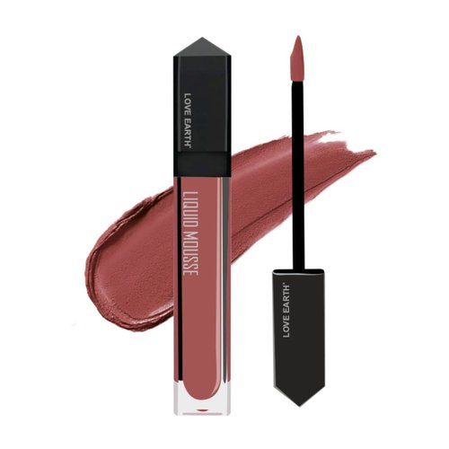 Love Earth Liquid Mousse Lipstick - Matte Finish | Lightweight & Transferproof | Lasts 12 Hours with Vitamin E - (6 ml, Pink Colada)