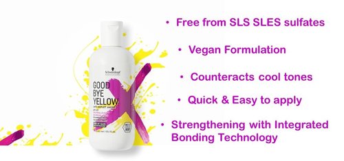 GOODBYE YELLOW Purple Shampoo - Anti-Yellow Vegan Formula for Blonde & Gray Hair | 10.1 Fl Oz | pH Balanced