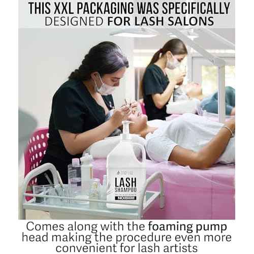 STACY LASH Eyelash Extension Shampoo 1US Gal / 128 fl.oz. / 3.78L / Eyelid Foaming Cleanser/Safe Wash for Extensions & Natural Lashes/Supplies for Professional & Home Use / 50 Aftercare Cards