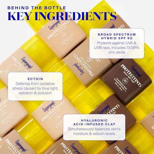 Supergoop! Protec(tint) Daily Skin Tint SPF 50 - 24N - Light, Buildable Coverage for Immediately Smooth, Even-Looking Skin - Natural Finish