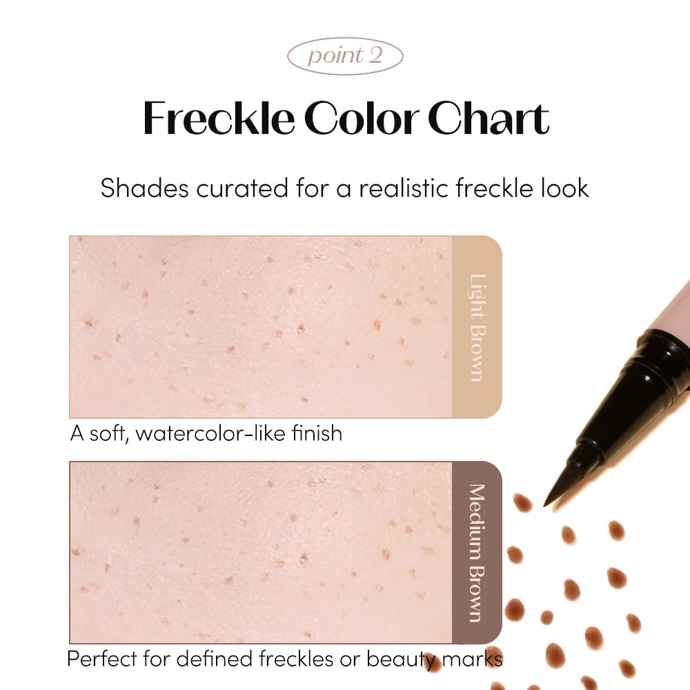 ETUDE Naturally Freckle Pen - Waterproof Light Brown Faux Freckles | Easy Control Sponge Tip (0.5g)
