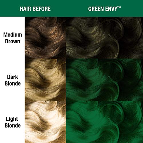 Manic Panic Classic Green Envy Hair Color - Emerald Green Semi-Permanent Dye for All - Vegan & Cruelty-Free (4oz)