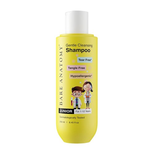 Bare Anatomy Junior Gentle Cleansing Shampoo - Tear-Free & Hypoallergenic for Kids 5-12 | Coconut Milk, Almond Oil & Vitamin E | 8.8 Fl Oz