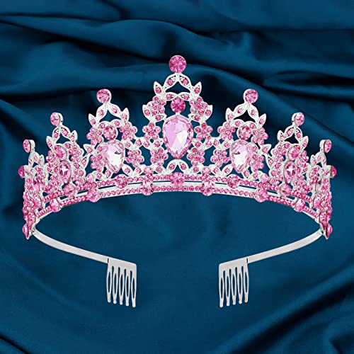 WHAVEL Black Crown Baroque Queen Crown Black Tiaras for Women Princess Rhinestone Crown Hair Accessories for Birthday Wedding Tiara and Crown Prom Party Jewelry for Women Girls