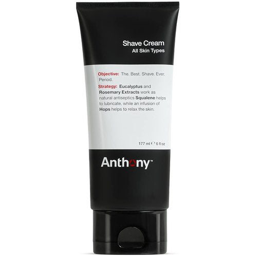 Anthony Shaving Cream for Sensitive Skin - Squalane & Eucalyptus Formula | Soothes & Refreshes, 6 Fl Oz