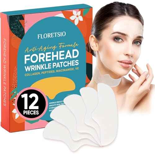 Forehead Wrinkle Patches Overnight 12 Pcs with Collagen: Forehead Fine Lines and Deep Wrinkles Treatment Remover, Anti Forehead and Between the Eyes Facial Wrinkle Patches, Hypoallergenic Patches
