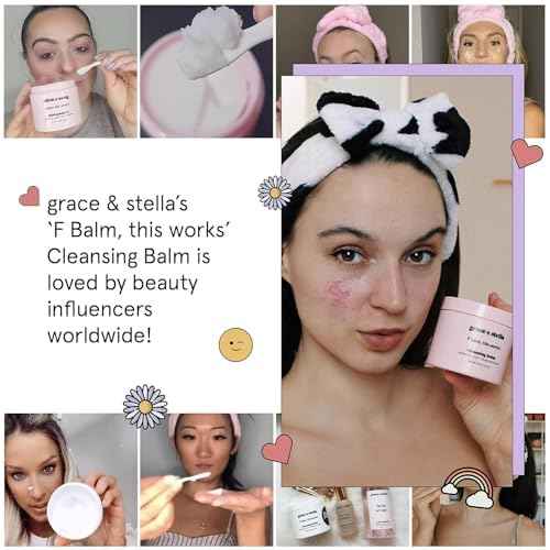 grace & stella Makeup Remover Cleansing Balm - Hydrating Facial Cleanser with Vitamin E for Soft, Nourished Skin - Melt Stubborn Waterproof Make Up, Mascara, Eye Liner - Vegan Skincare (102g/ 4.3 oz)