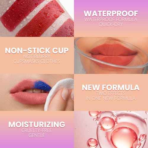 Jolilab Lip Stain Masque,Wipe Off Lip Tint,Waterproof,Transfer proof,Highly Pigmented,Ultra Long Lasting Lip Stain Peel off Makeup With Matte finish for All-day Wear.(#01+#02+#03)
