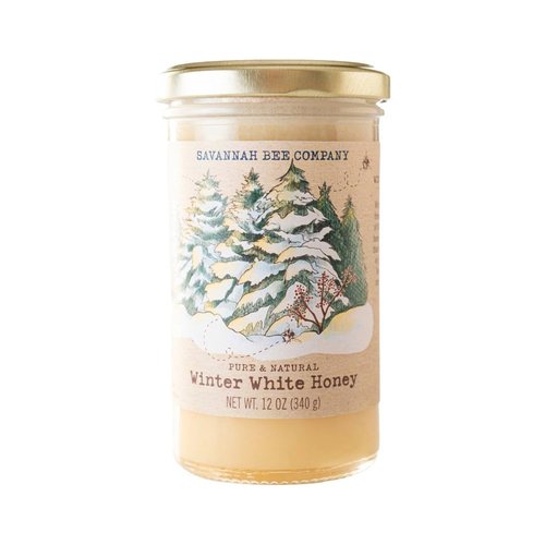 Savannah Bee Winter White Honey - Pure, Natural Sweetness in 12 oz Tower Jar