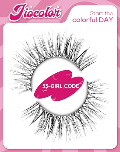 Natural Cat Eye Lashes Wispy Eyelashes 10mm Fluffy Fake Lashes that Look Like Extensions 3D C Curl Simple False Lashes 53-GIRL CODE
