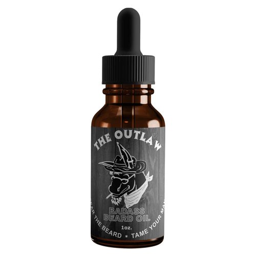 Badass Beard Care Beard Oil - The Outlaw Scent, 1 oz | All-Natural Formula for Soft, Healthy Beards