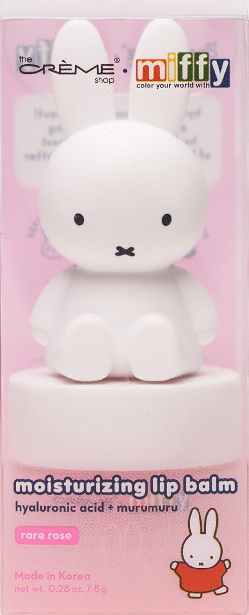 The Crème Shop Miffy Tinted Lip Balm with adorable Miffy cap, with Hyaluronic Acid and Murumuru to moisturize, soften and visibly improve chapped or dry lips - Rare Rose