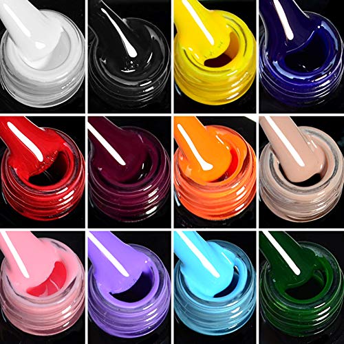 VENALISA 15ml Black Gel Nail Polish, Black Gel Polish Color Soak Off UV LED Nail Gel Polish Nail Art Starter Manicure Salon DIY at Home, 0.53 OZ