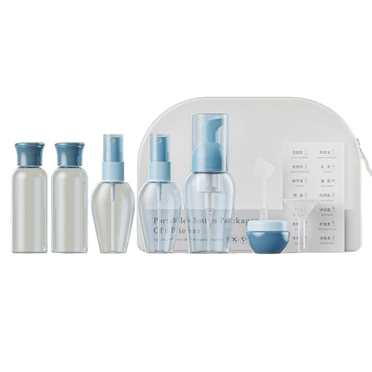 cirea Travel Bottles Set - TSA Approved Leak Proof Squeezable Containers for Toiletries, Conditioner, Shampoo, Lotion & Body Wash Accessories (Upgraded-blue)