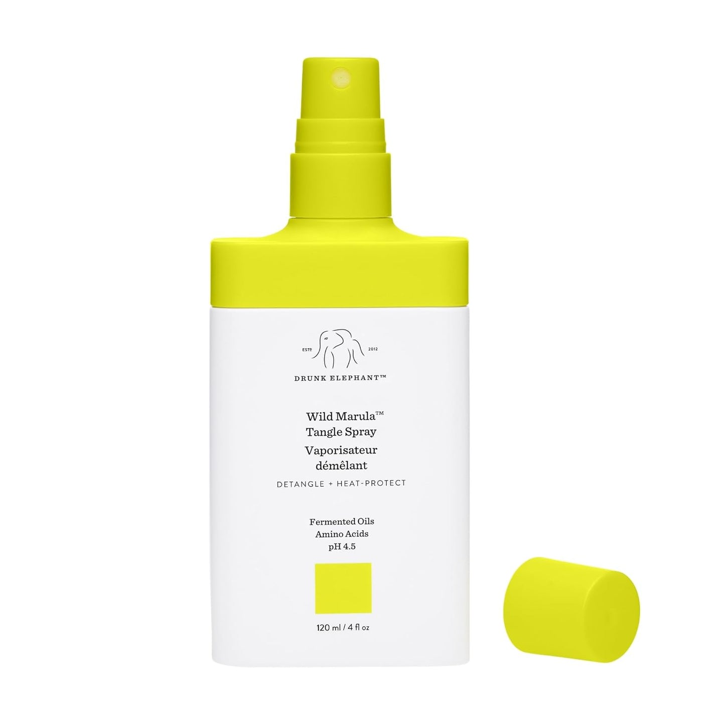 Drunk Elephant Wild Marula Tangle Spray - 120 ml | Detangler & Heat Protectant - Sulfate-Free, Cruelty-Free