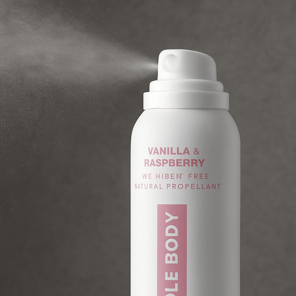 Skiennix Aluminum-Free Deodorant Spray - Vanilla & Raspberry Scent, Gentle Odor Protection, 3.5 oz