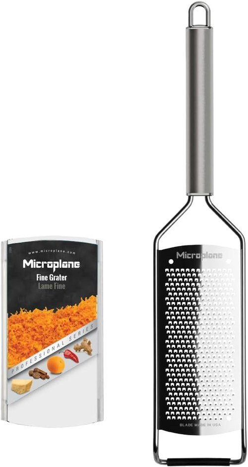 Microplane Professional Series Kitchen Grater - Fine Grating for Cheese, Citrus, Garlic & More | Stainless Steel Blades, Made in USA