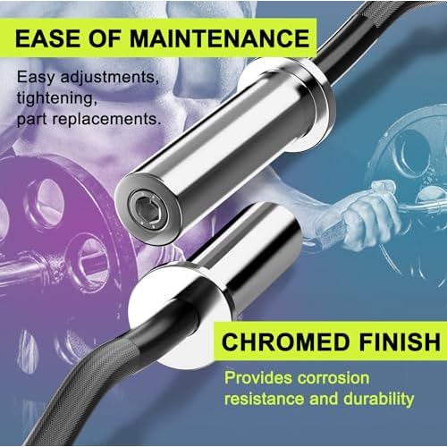 Olympic Barbell With EZ Curl Bar - 2 Inch Sleeve, Knurled Grip, Bearings - Weightlifting Bar for Strength Training, Home Gym Use