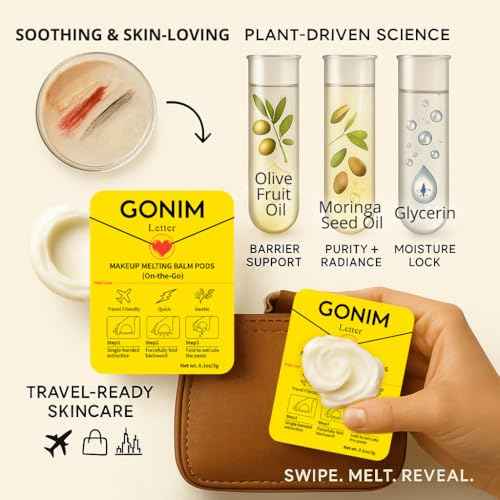 GONIM Cleansing Balm Makeup Remover, Hydrating Facial Cleanser for On-the-Go, Makeup Remover Melting Balm, Travel Size Mini Makeup Cleansing Oil, Travel Essentials for Women, Soothing 3gx15pcs