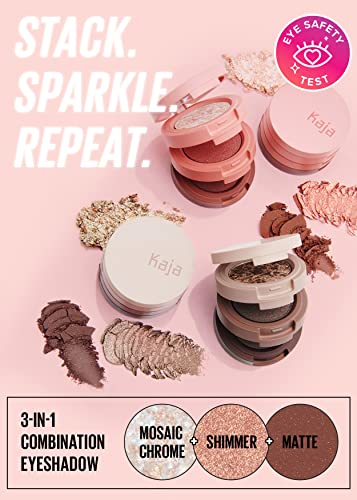 KAJA Beauty Bento Collection | Mosaic chrome + Shimmer + Matte | 18 Coral Sunrise - Coral Peach | 2019 Best of Beauty Award in Glitter-Pressed Category