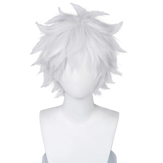 COSPLAZA Cosplay Wig Short Silver White Fluffy male anime show Halloween party Hair Wigs