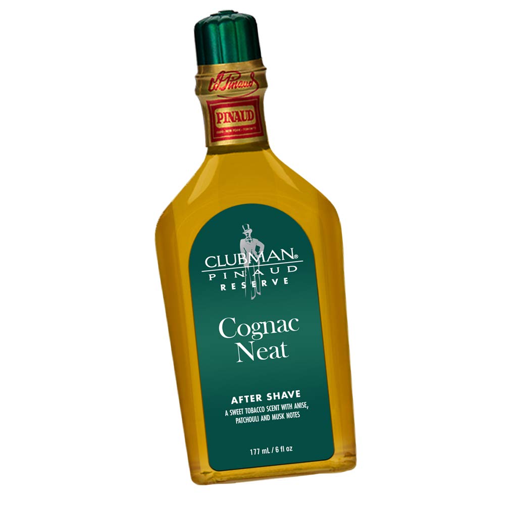Clubman Reserve Cognac Neat After Shave Lotion - Soothing Classic Aftershave Splash for Men, 6 fl oz