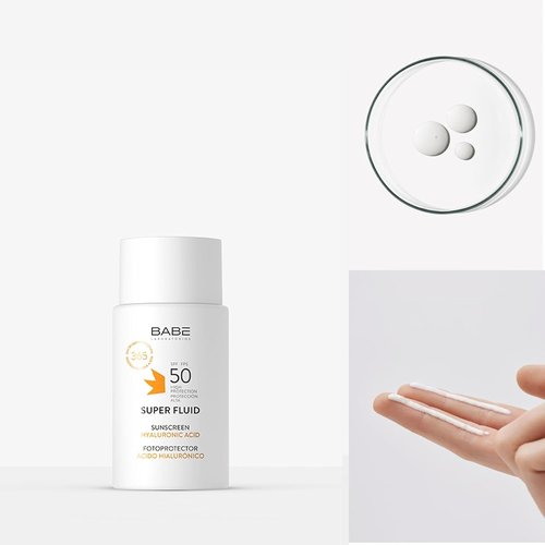 Babe Super Fluid Sunscreen SPF 50 - Lightweight, Non-Greasy Facial Protection | Broad Spectrum UVA/UVB | 1.69 fl oz