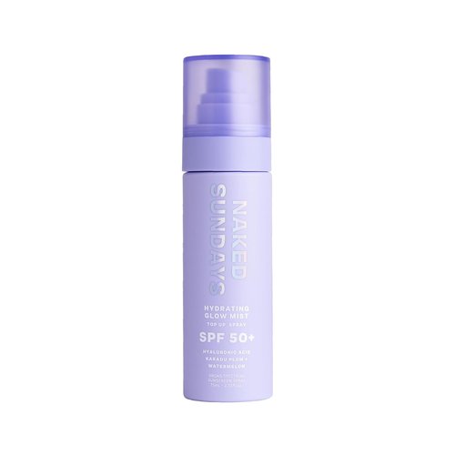 Naked Sundays SPF 50 Hydrating Glow Face Mist - Lightweight Daily Sunscreen & Makeup Setting Spray, 75ml