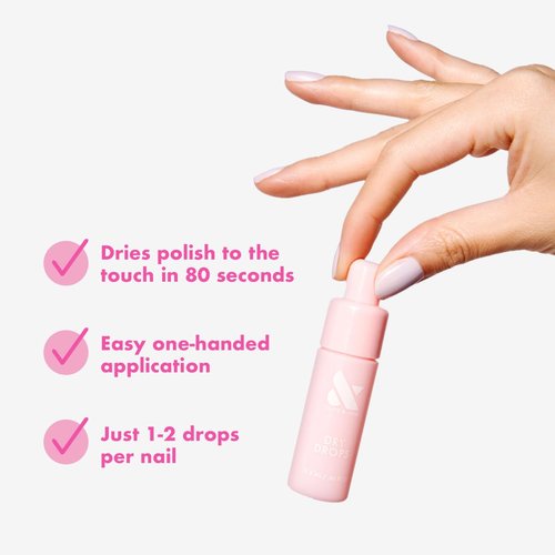 Olive & June Quick Drying Polish Drops - Touch-Dry in 80 Seconds | Easy One-Handed Application | Vegan & Cruelty-Free