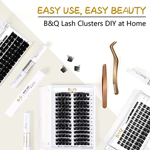 Lash Clusters B52 D Curl 10mm DIY Eyelash Extensions 72 Clusters Lashes Volume Individual Lashes Eyelash Clusters Extensions Individual Lashes Cluster DIY at Home (B52,D-10mm)