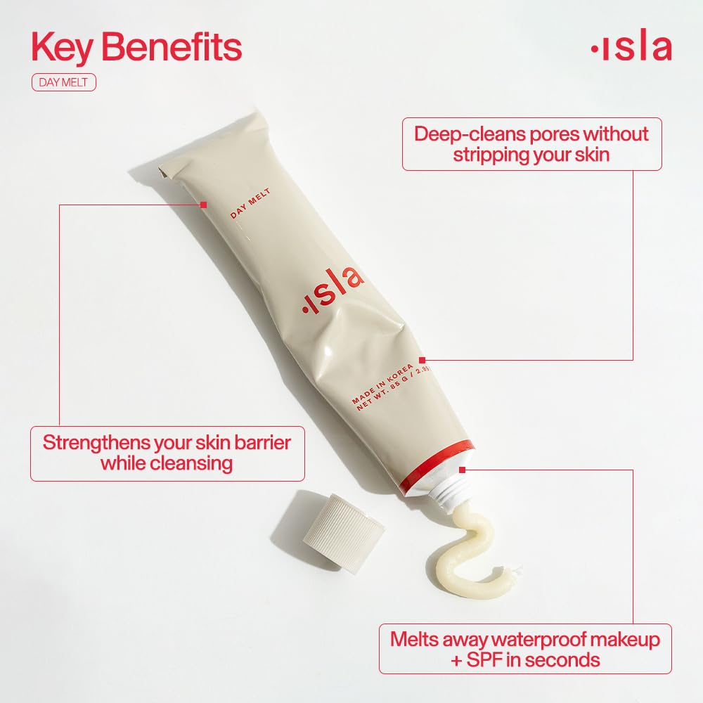 ISLA Day Melt Cleansing Balm - Gentle Makeup Removal & SPF Protection | 2.99 oz, Olive Oil & Vitamin E