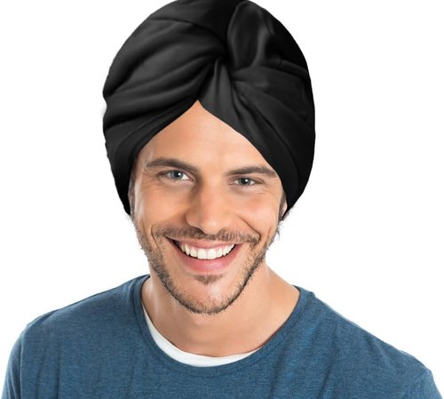 Curly Dude 100% Cotton Hair Towel for Men - Reduce Breakage & Frizz | Soft Black Onyx Turban Wrap