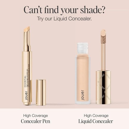Jouer Essential High Coverage Concealer Pen - Brightening Under Eye Concealer for Dark Circles | Hyaluronic Acid & Vitamin E