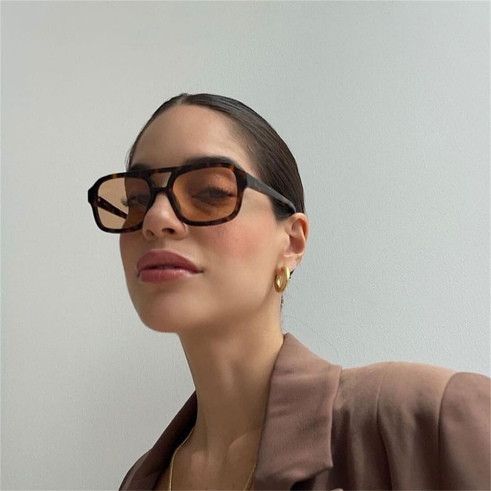 Skiennix Retro Big Frame Sunglasses - UV400 Protection | Stylish White Acetate Design for All