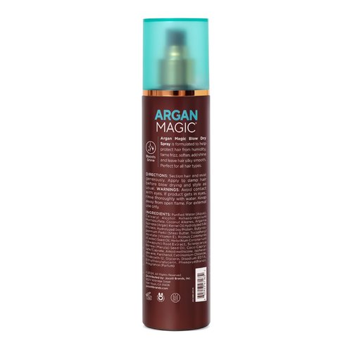 Argan Magic Anti-Frizz Blow Dry Spray – Protects Against Humidity & Tames Frizz | Adds Glossy Shine & Softness | Paraben-Free, | (8 Oz)