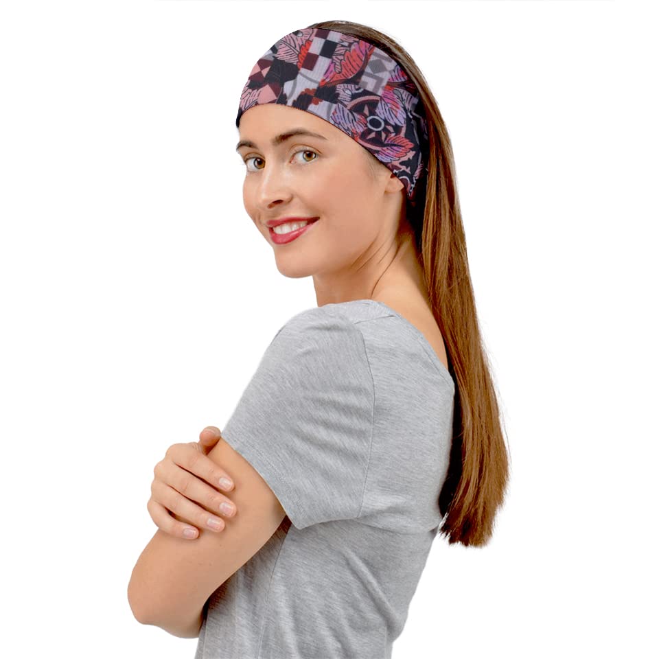 CowCow Womens Floral Dark Valentine Day Lightweight Headscarf