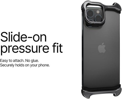 Arc Pulse iPhone 16 Pro Max Case - Minimalist Shock Absorption with Aerospace Grade Aluminum Shell | 6.9 Inch, Polished Silver